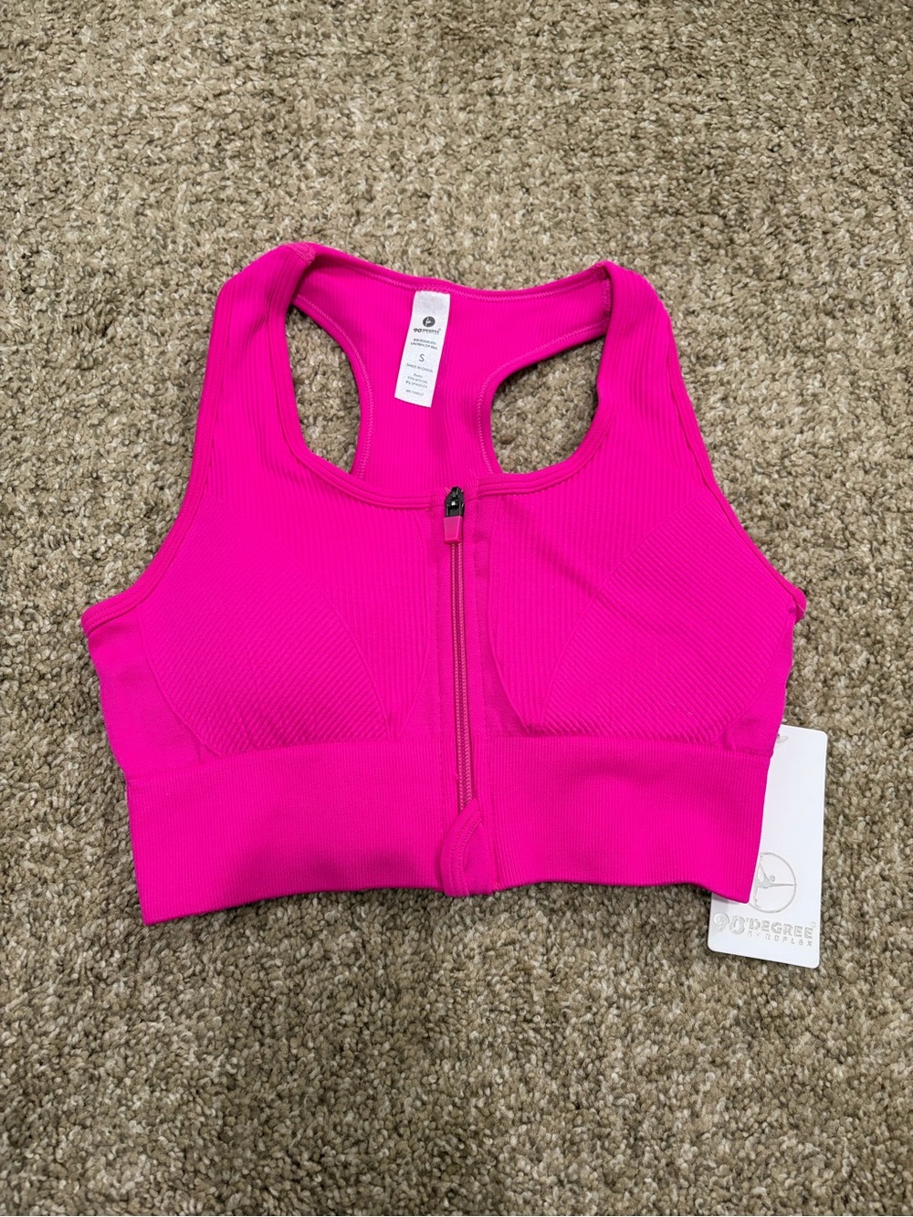Front-Zip Sports Bra - Pink